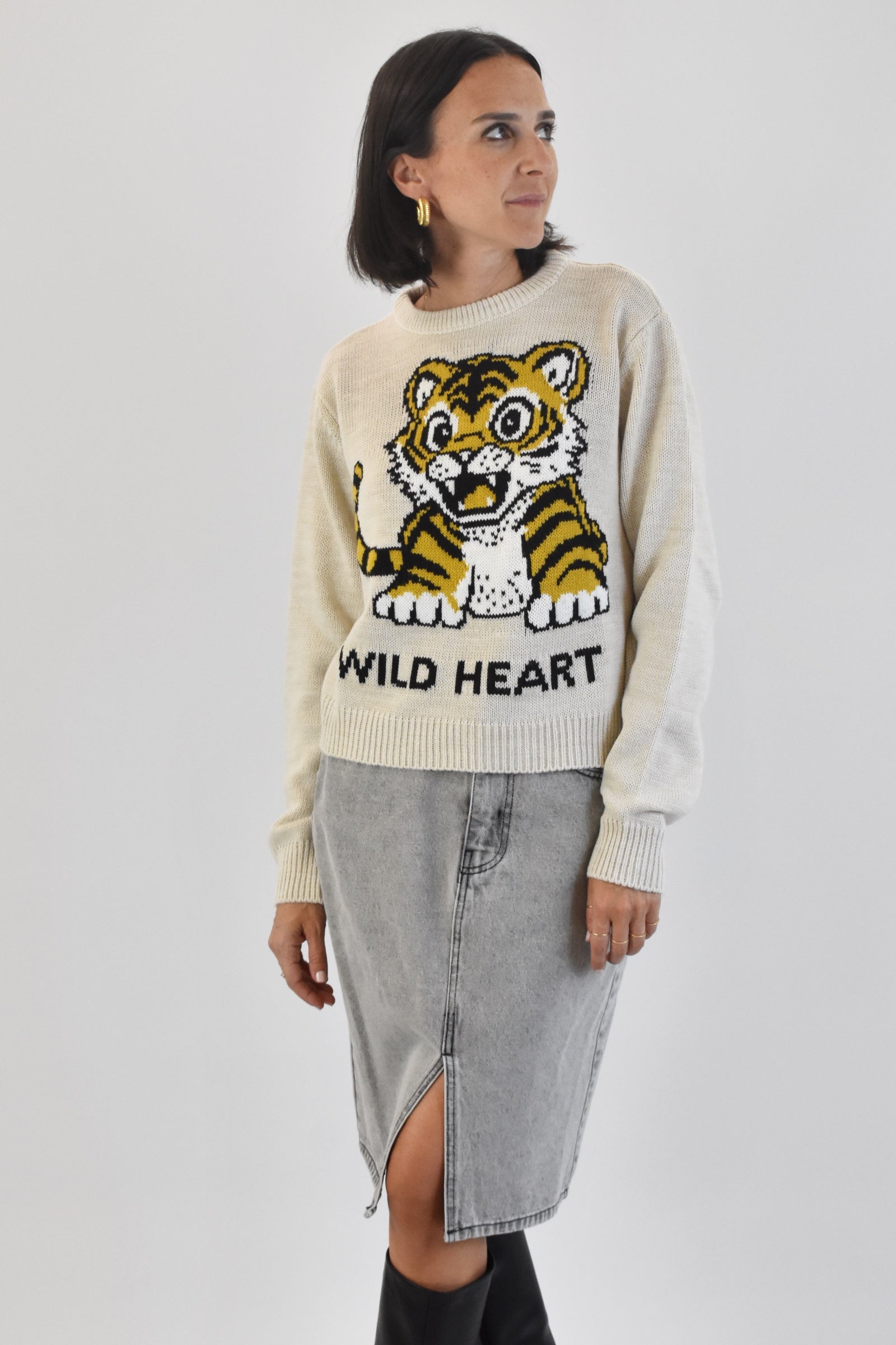 Maglia intarsio tigre
