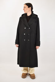 Cappotto doppiopetto cappuccio