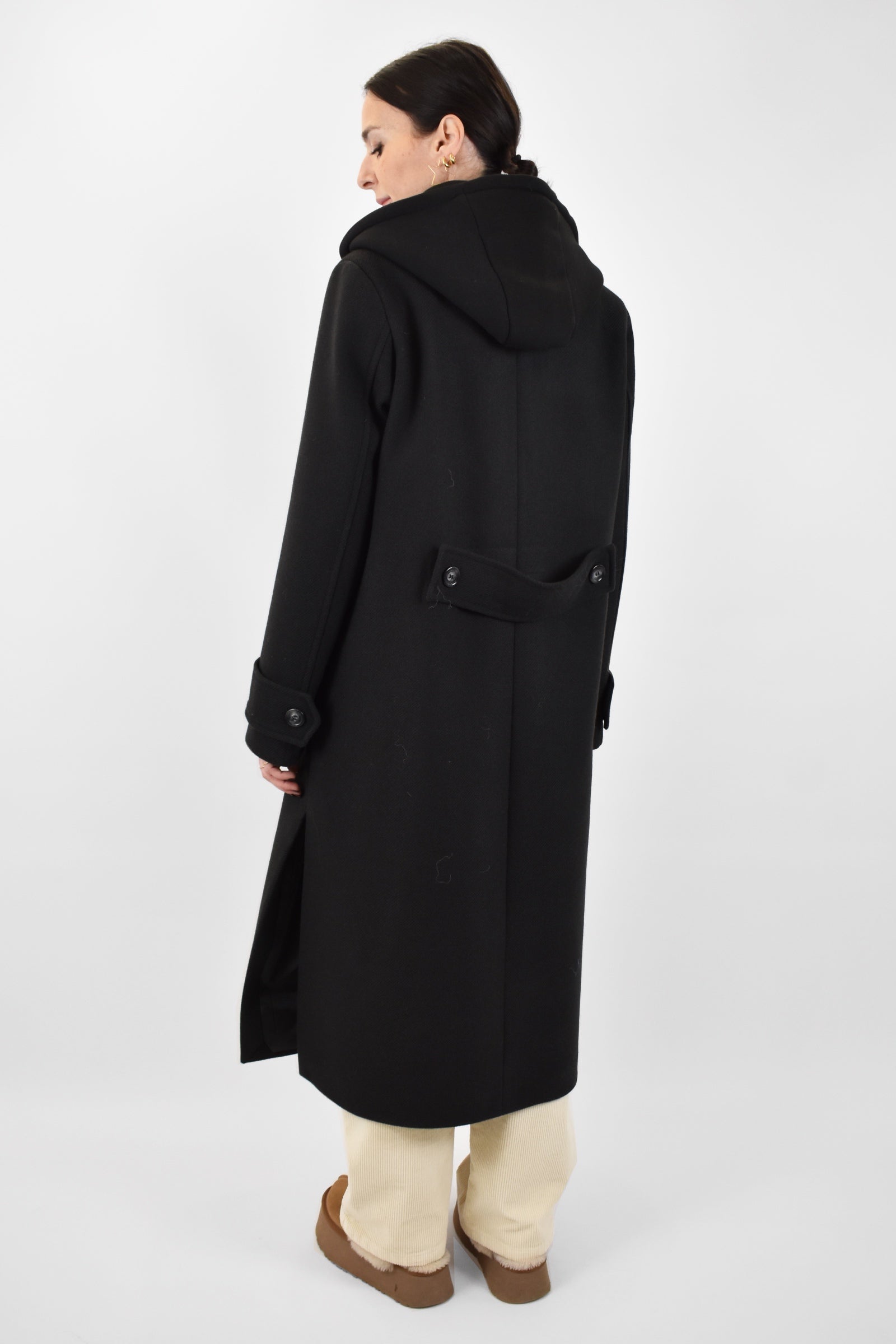 Cappotto doppiopetto cappuccio