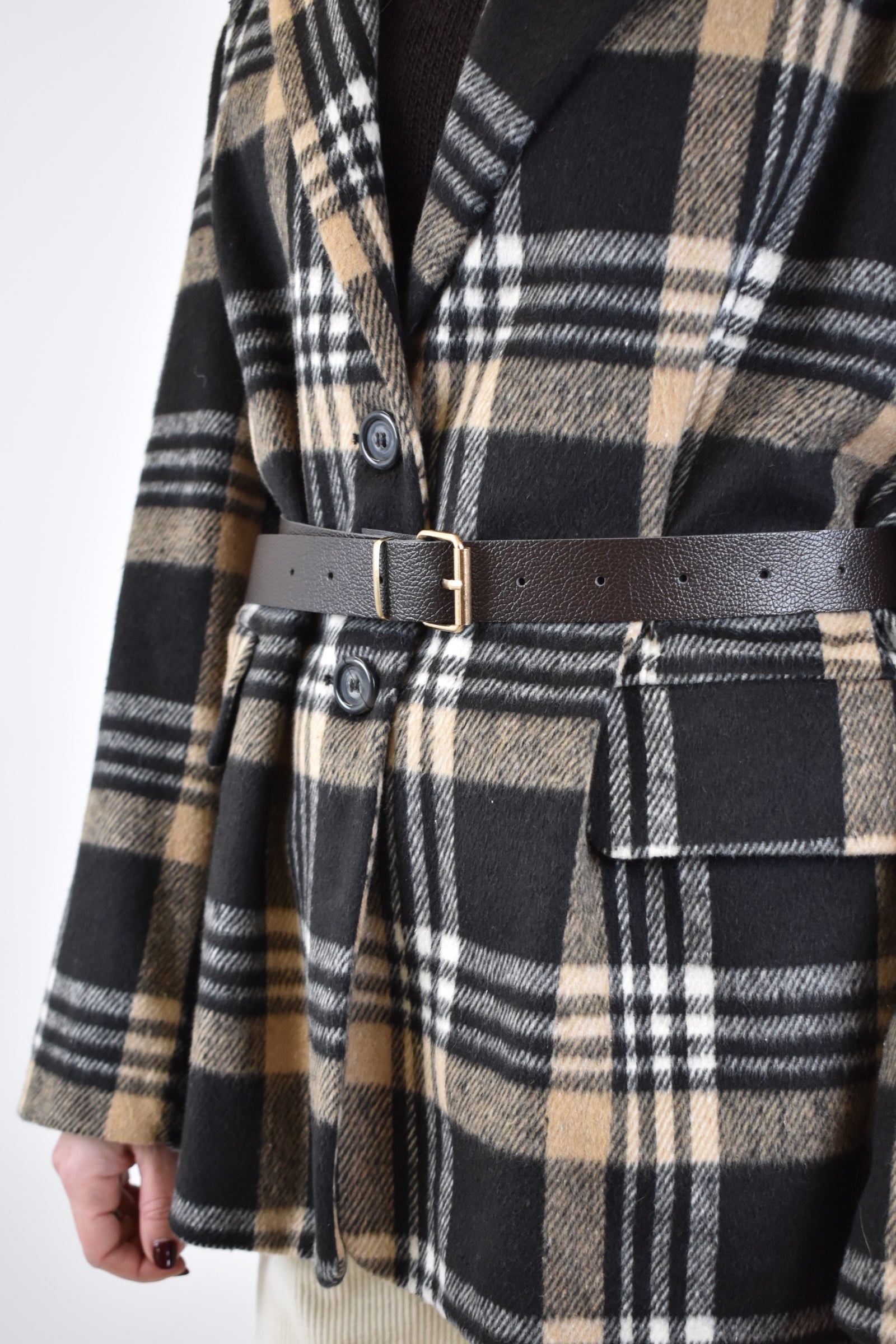 Giacca quadri cintura