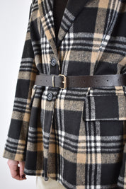 Giacca quadri cintura