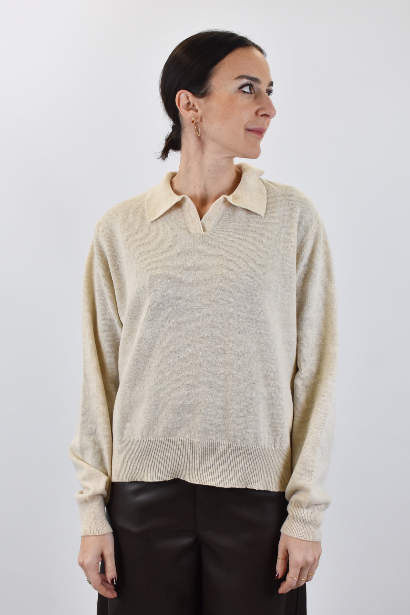 Maglia polo 80% lana