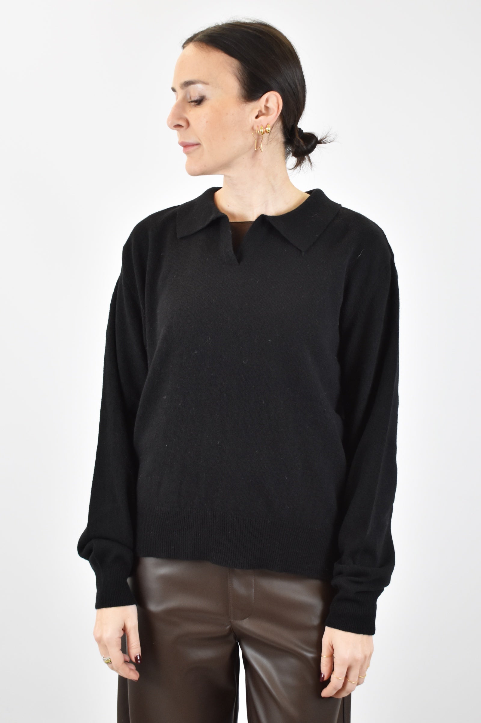 Maglia polo 80% lana