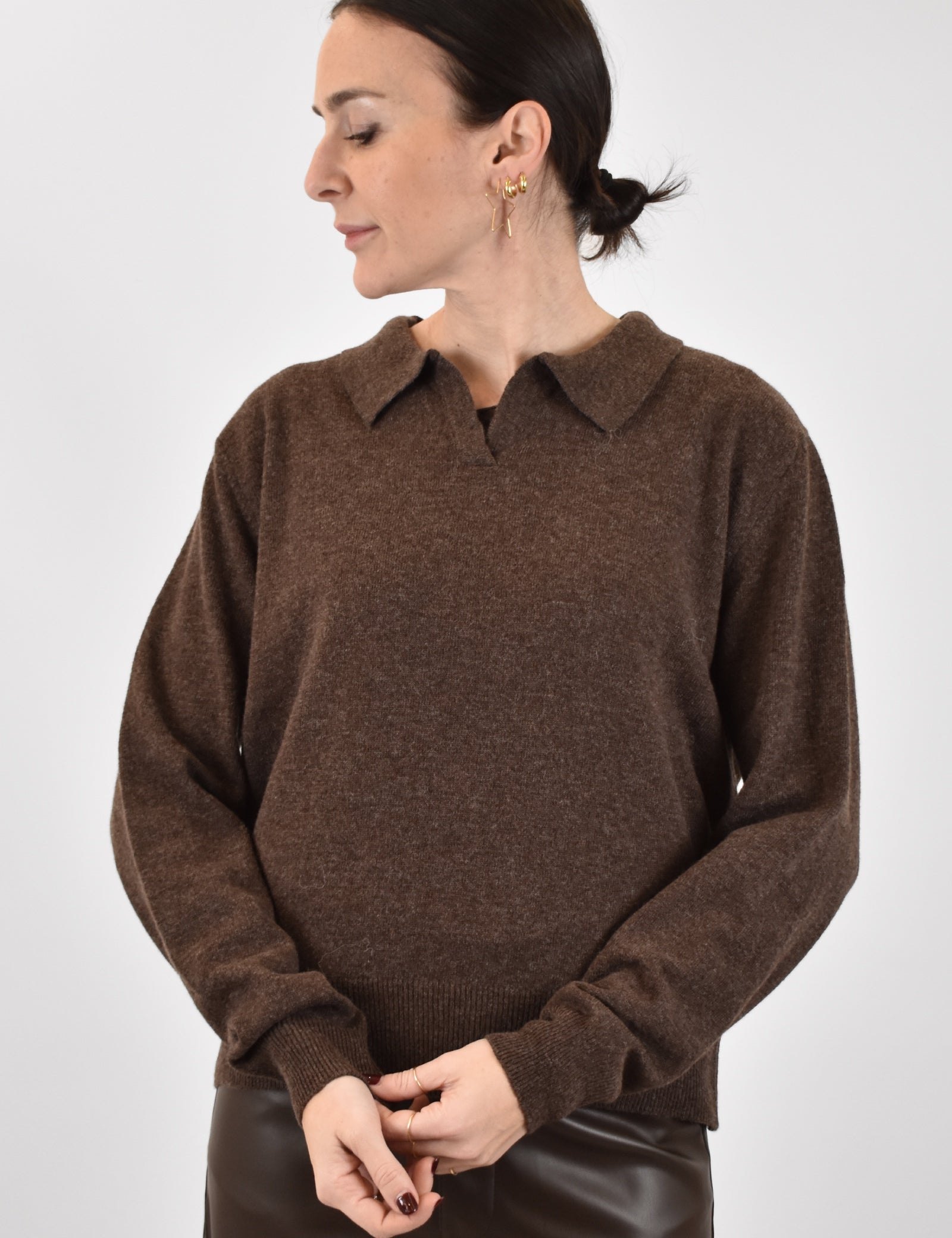 Maglia polo 80% lana