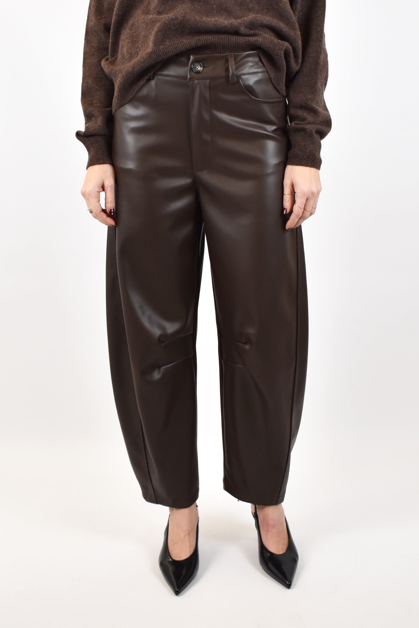 Pantalone balloon ecopelle