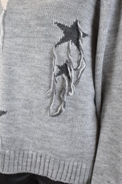 Maglia ricamo stelle e frange