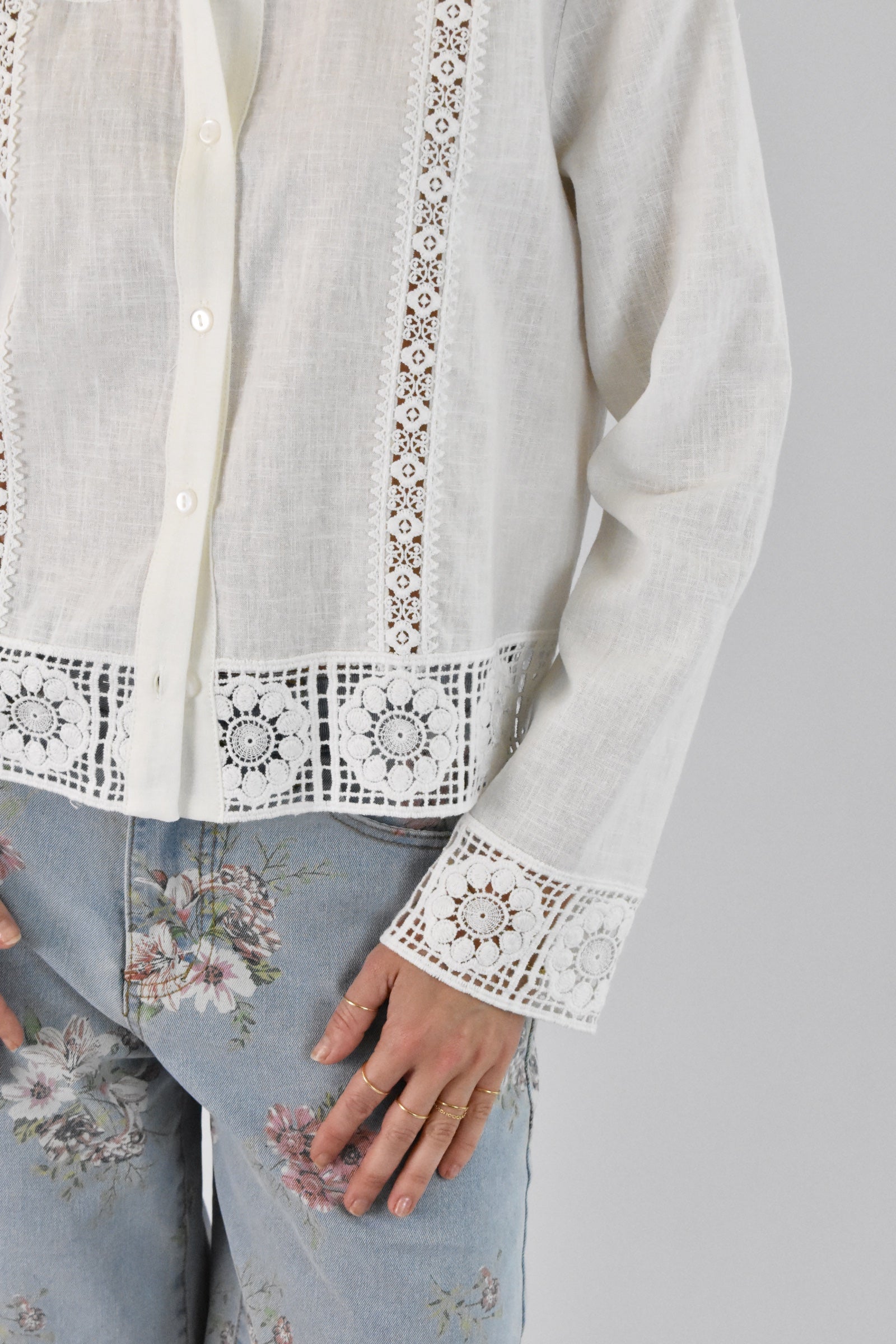 Camicia con sangallo