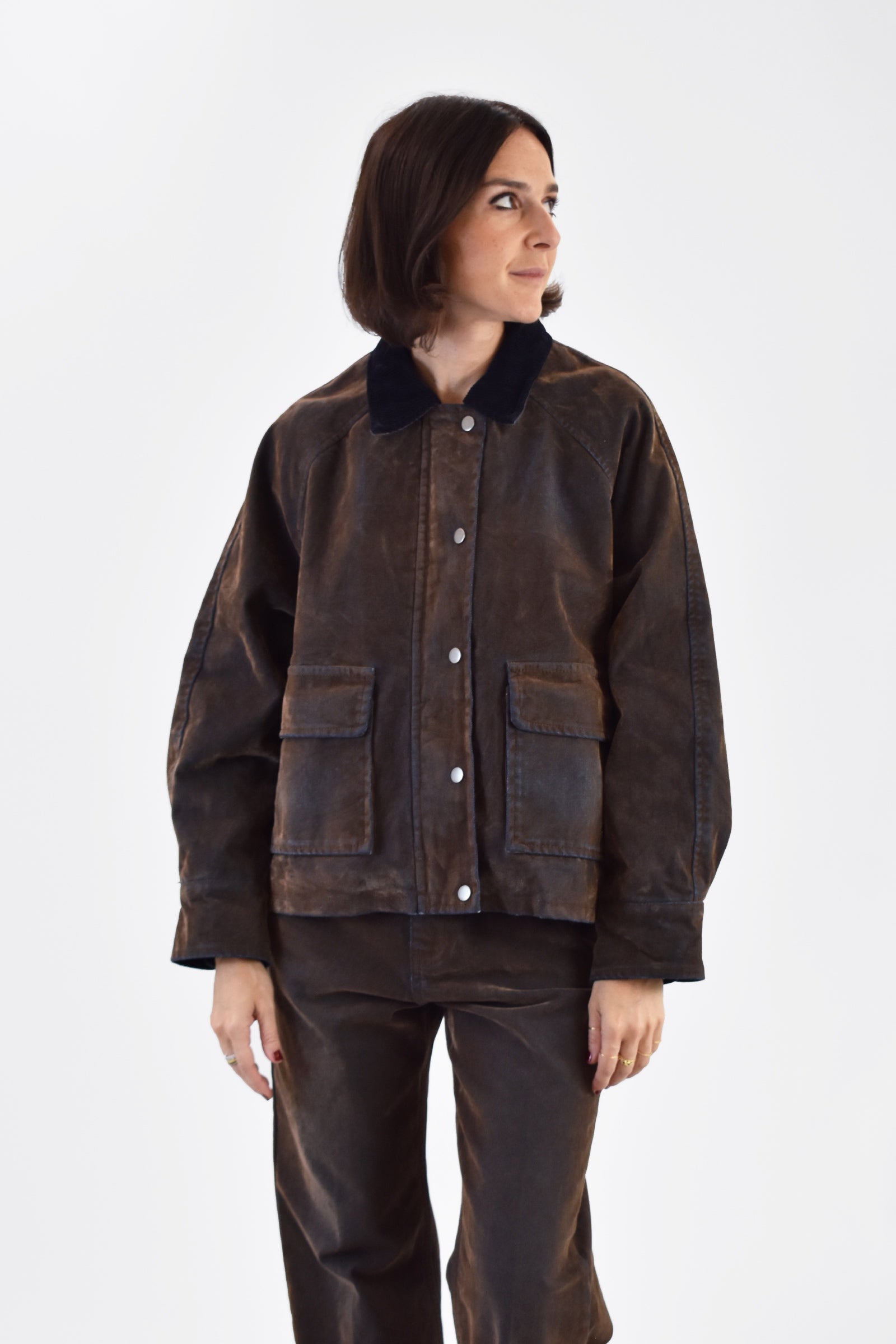 Giubbotto denim floccato