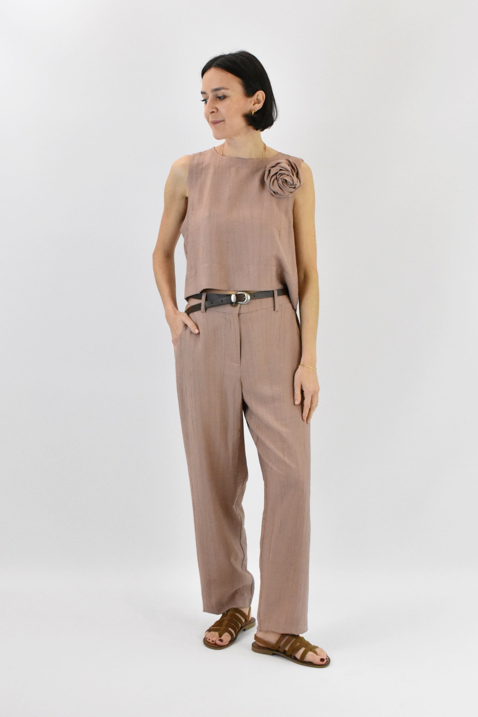 Pantalone fluido con cintura
