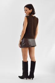 Minigonna short ecopelle