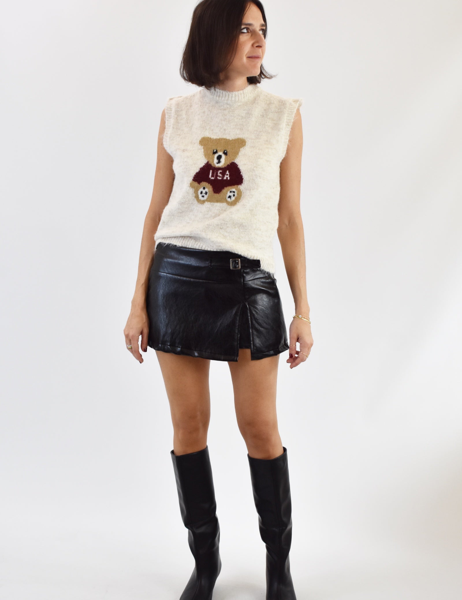 Minigonna short ecopelle