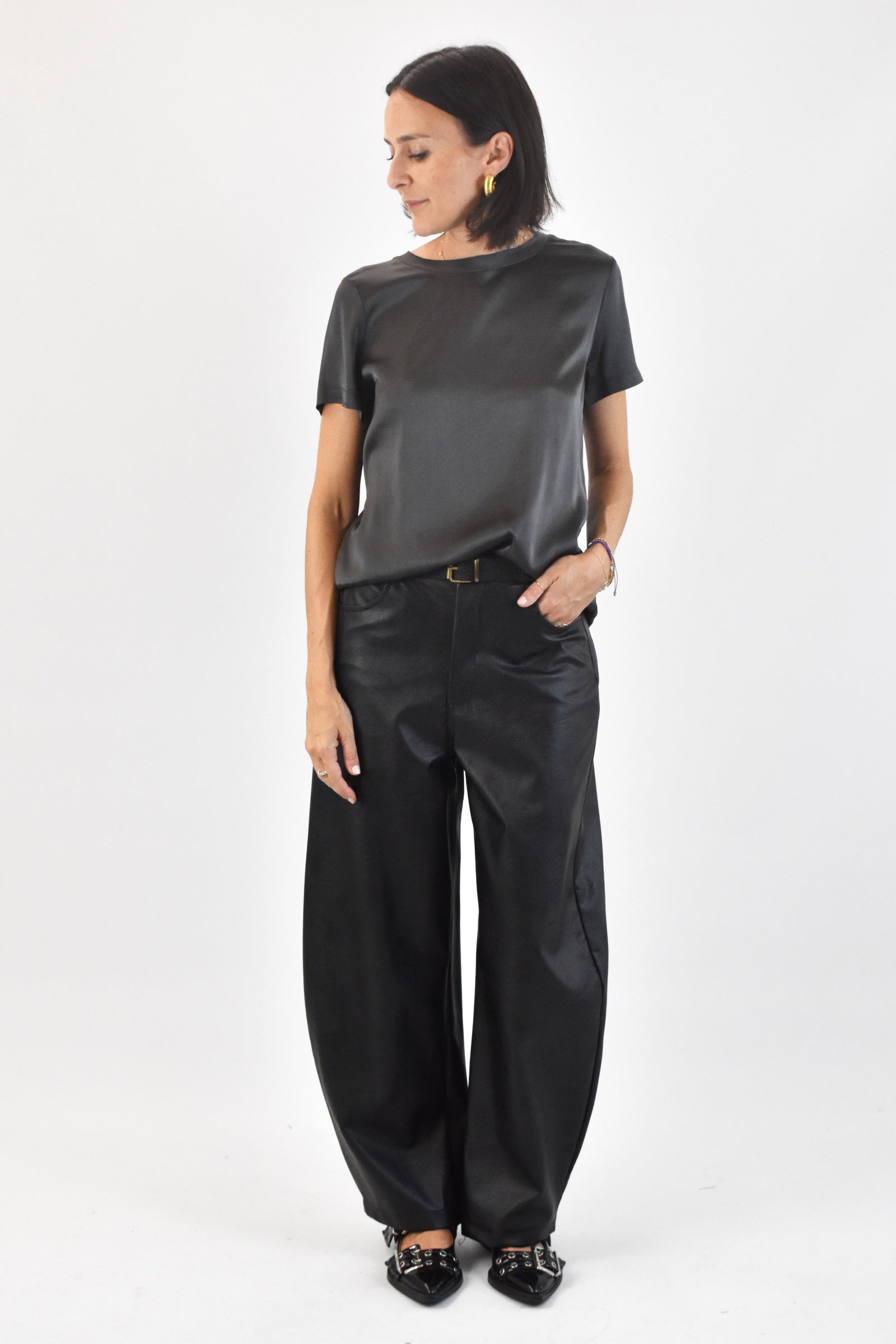 Pantalone balloon ecopelle