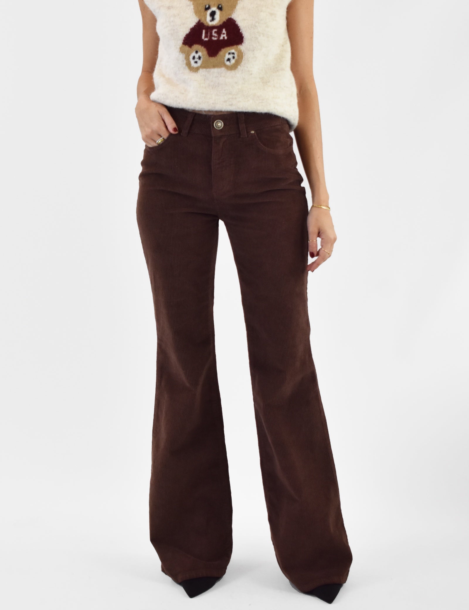 Pantalone velluto coste zampa