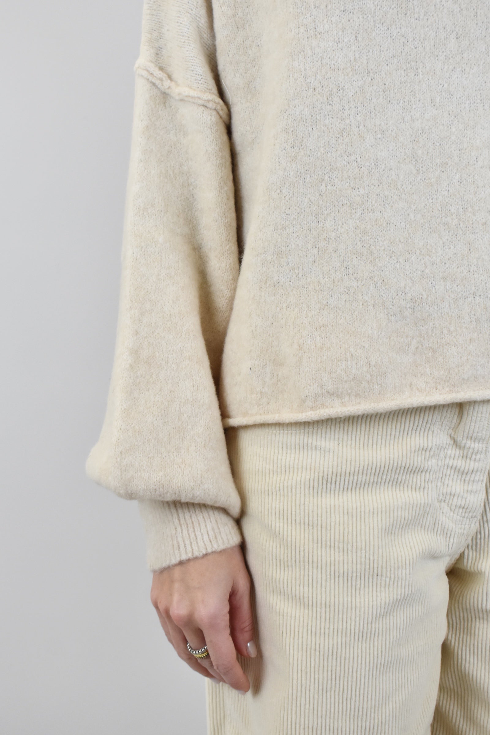 Maglia crop mezzo collo