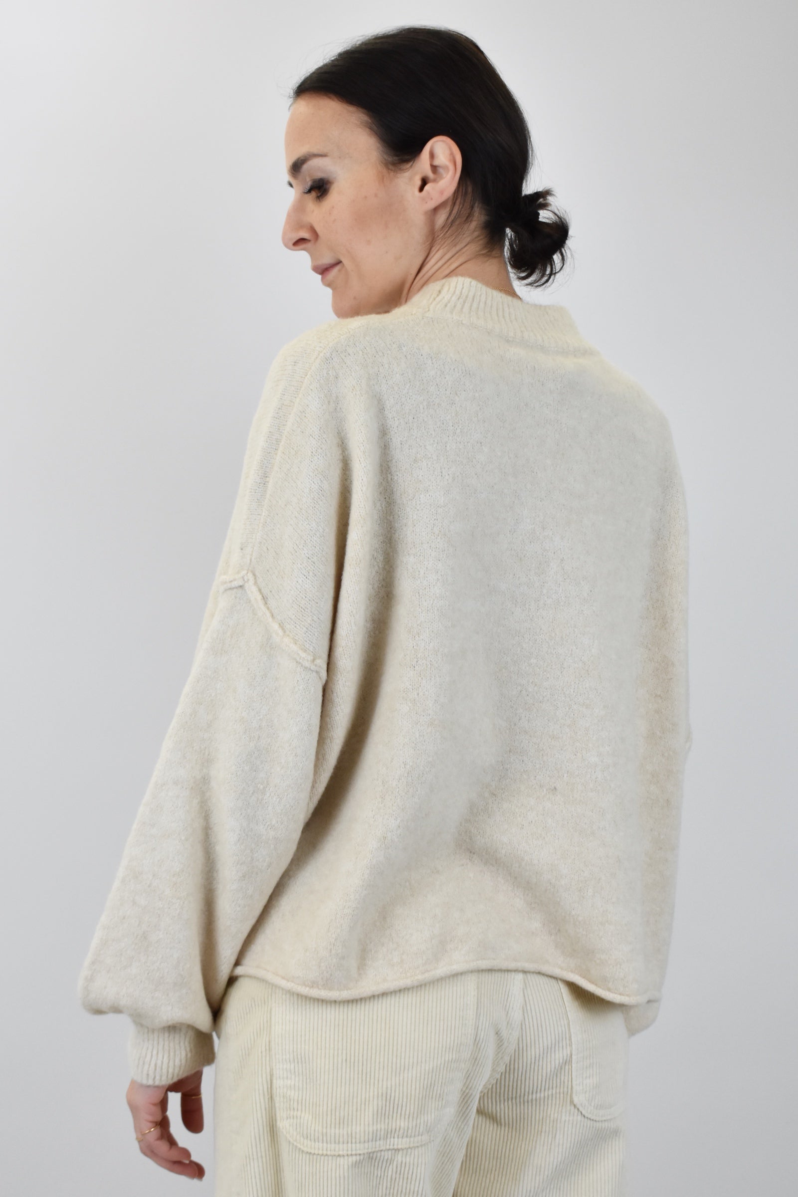 Maglia crop mezzo collo