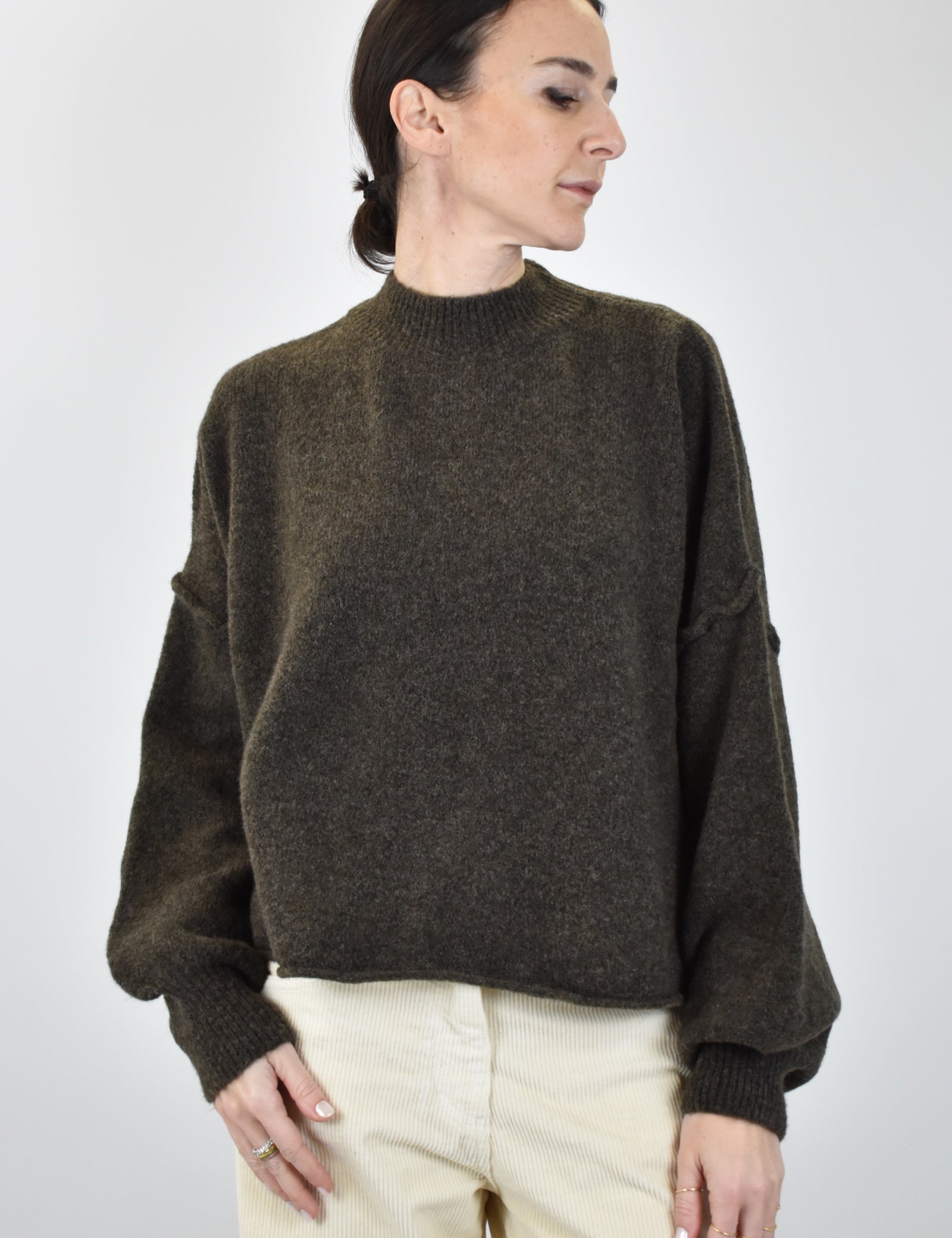 Maglia crop mezzo collo