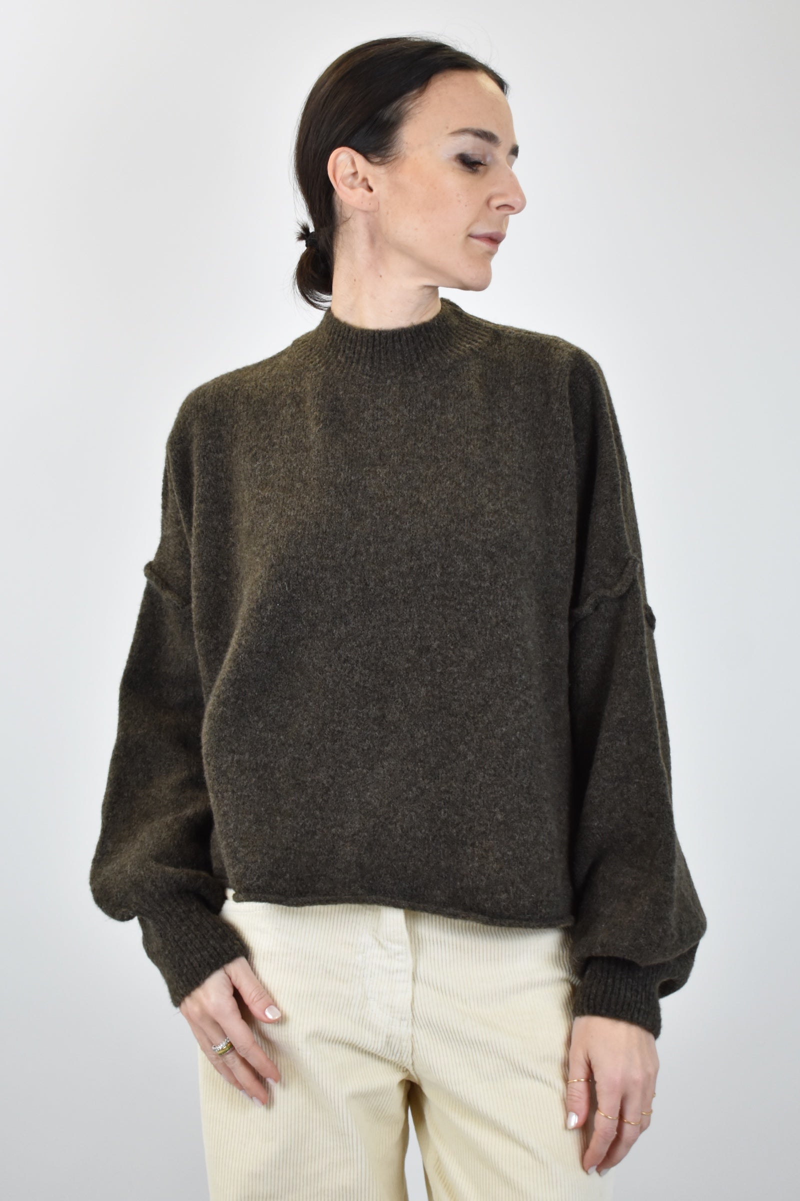 Maglia crop mezzo collo