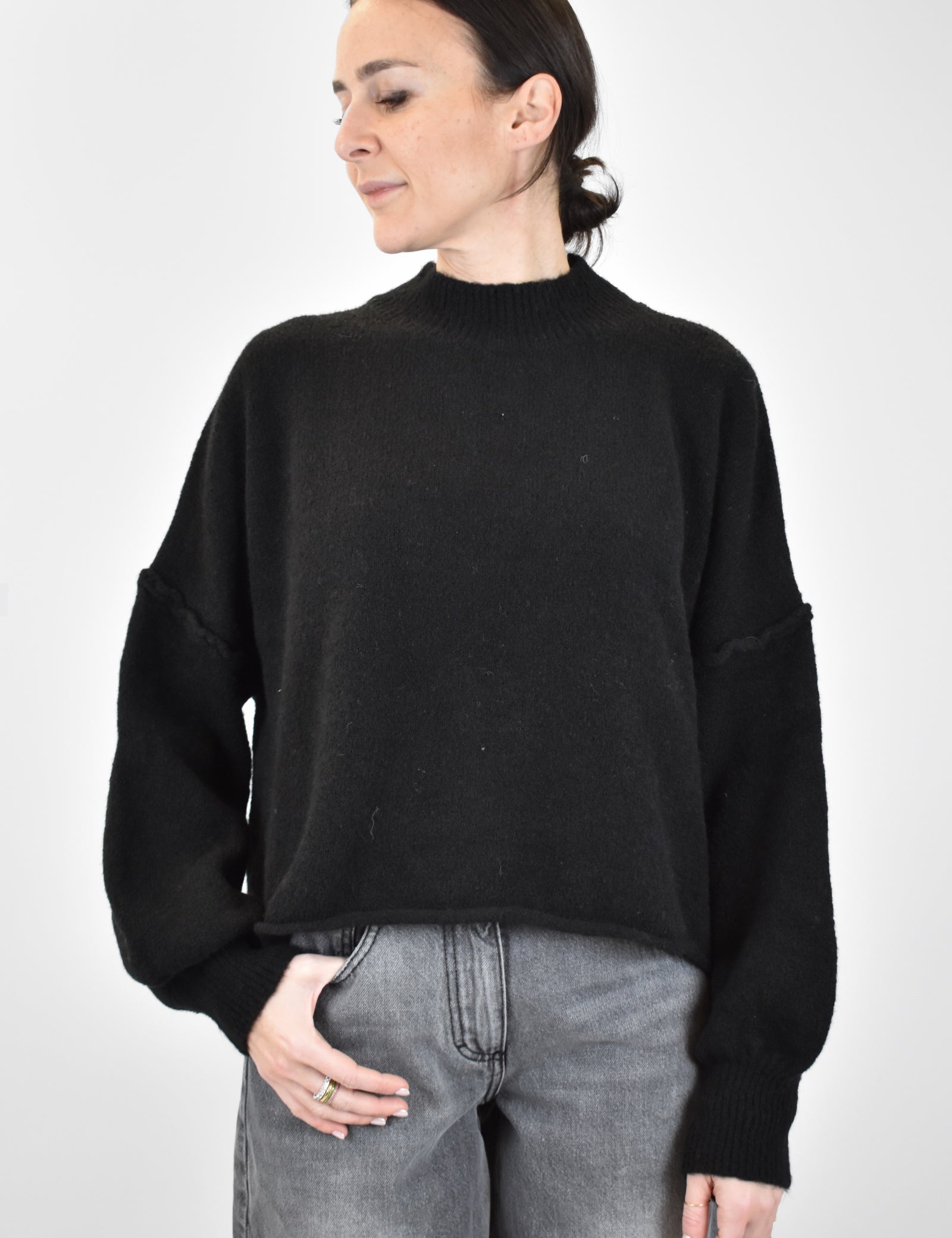 Maglia crop mezzo collo