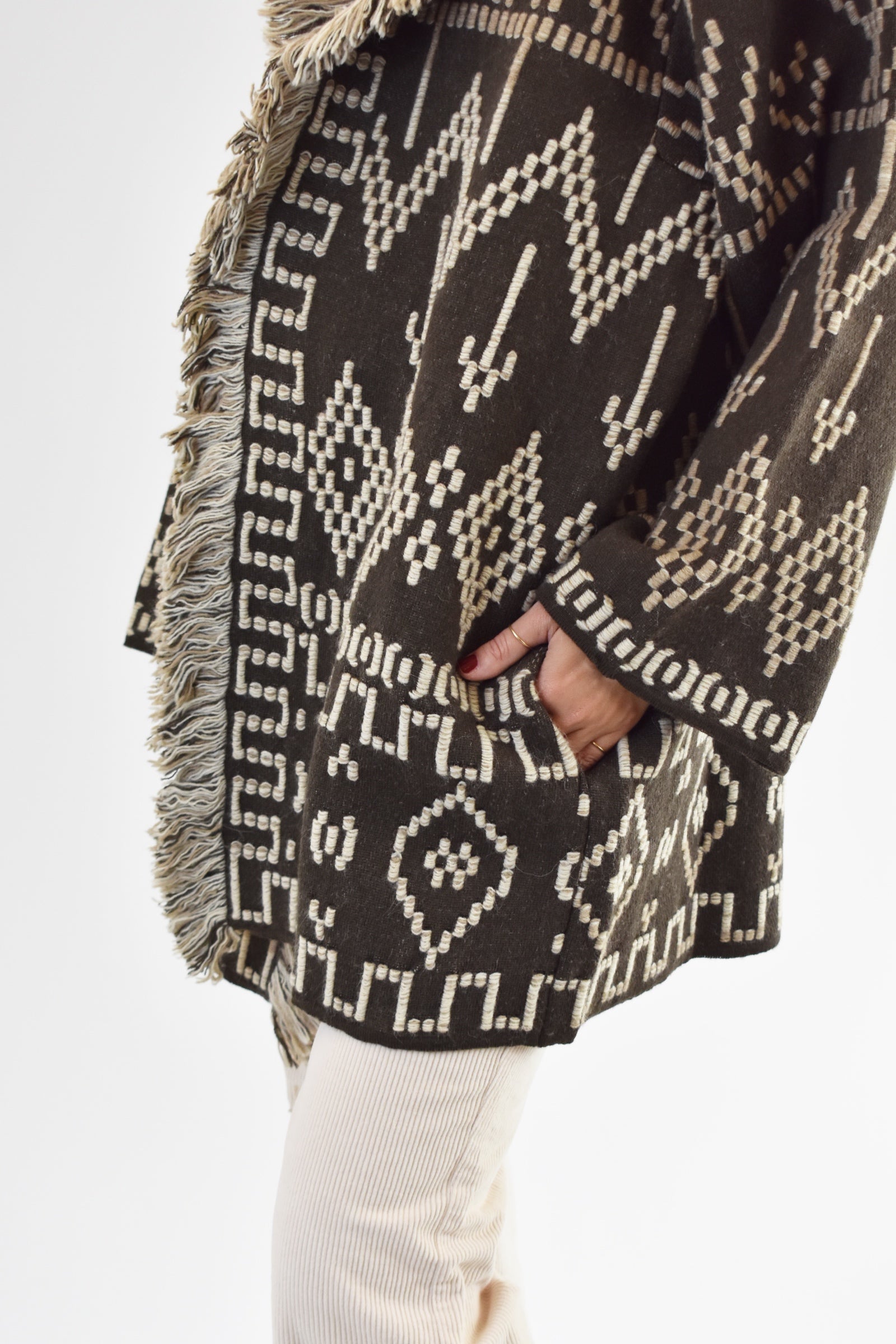 Cardigan jaquard tramato