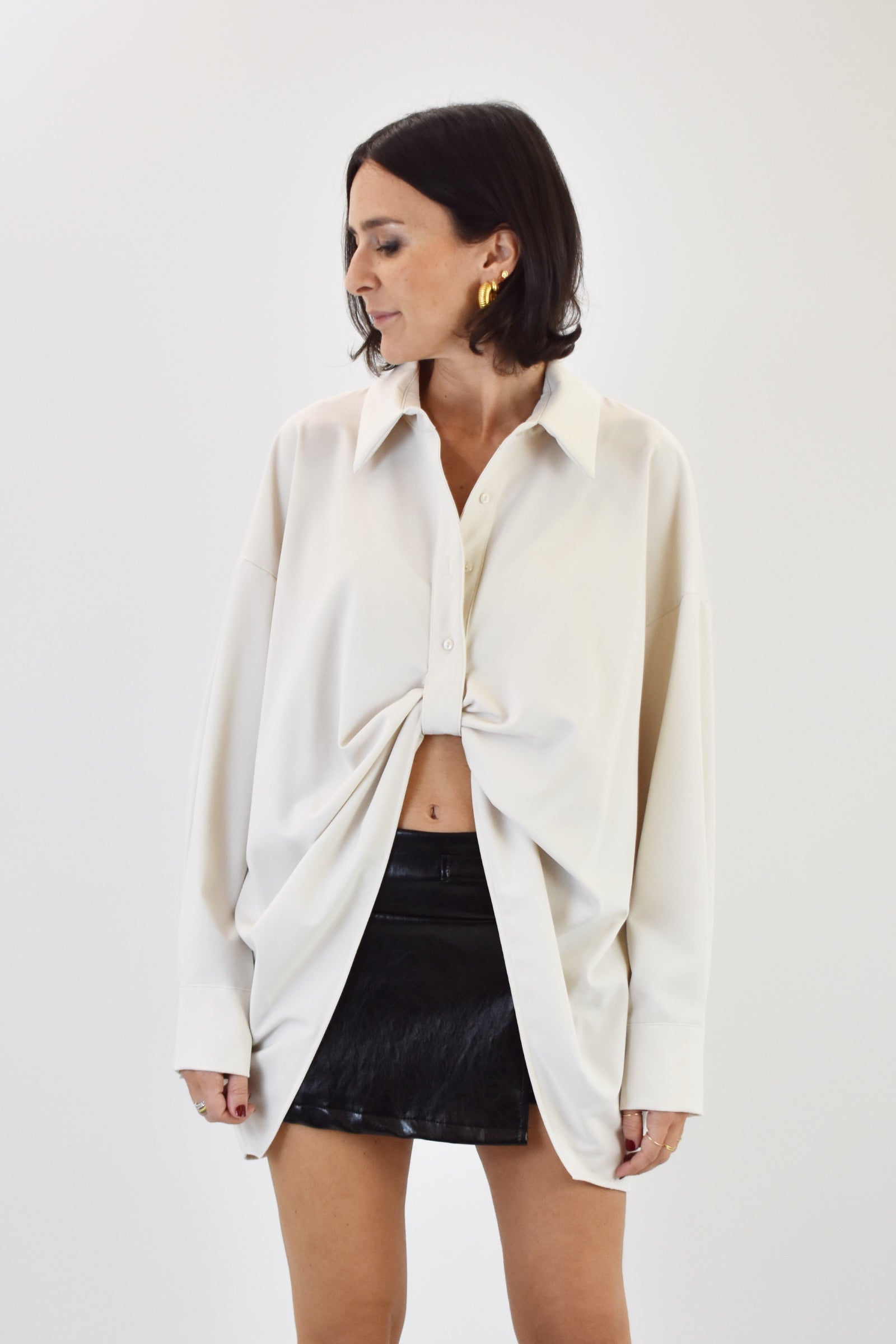 Camicia oversize annodata