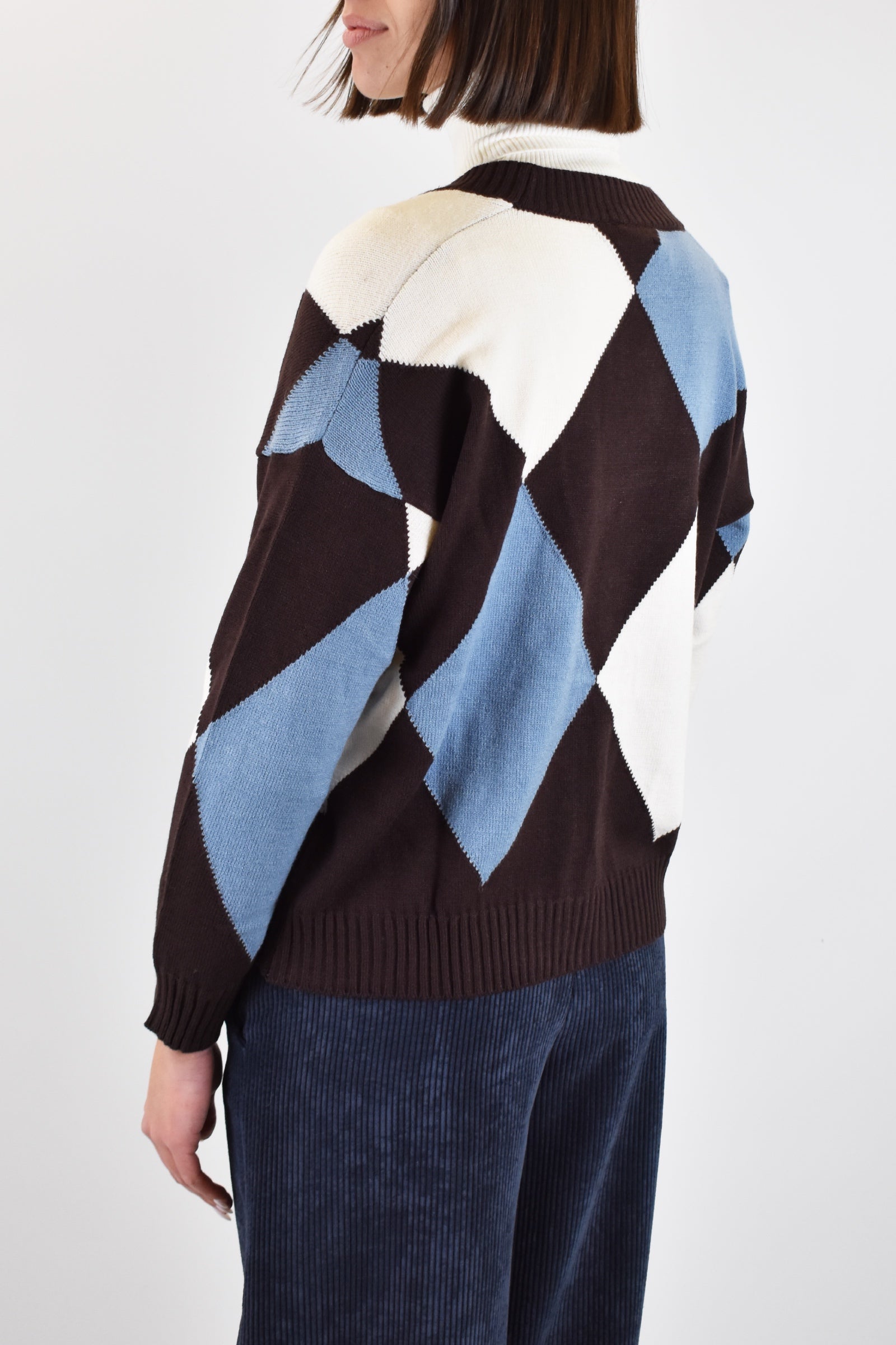 Cardigan gioiello rombi