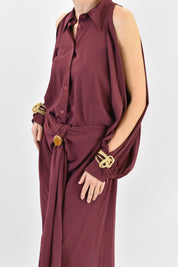 Camicia crop manica aperta