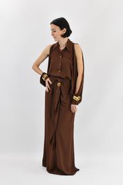 Camicia crop manica aperta