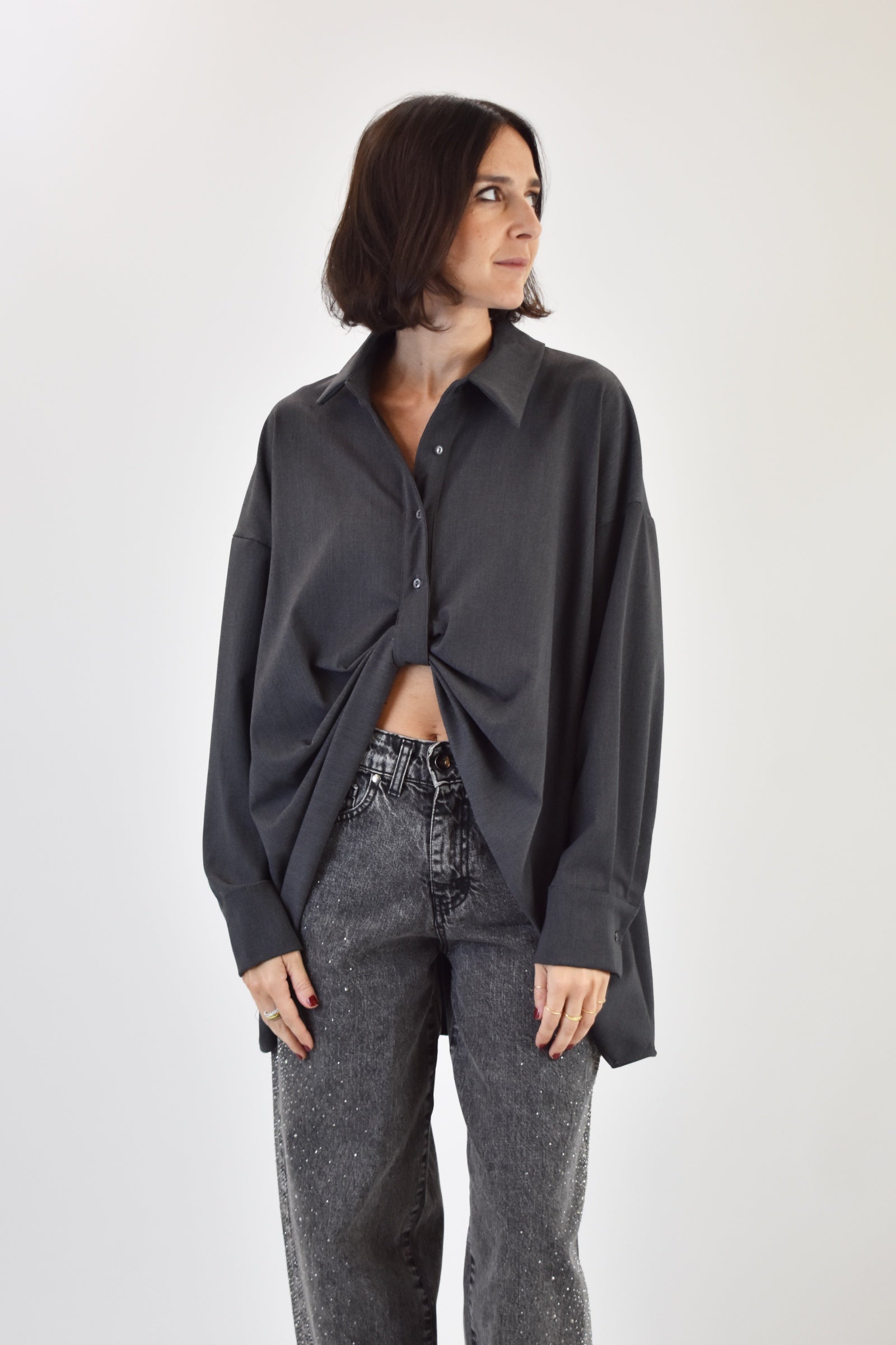 Camicia oversize annodata