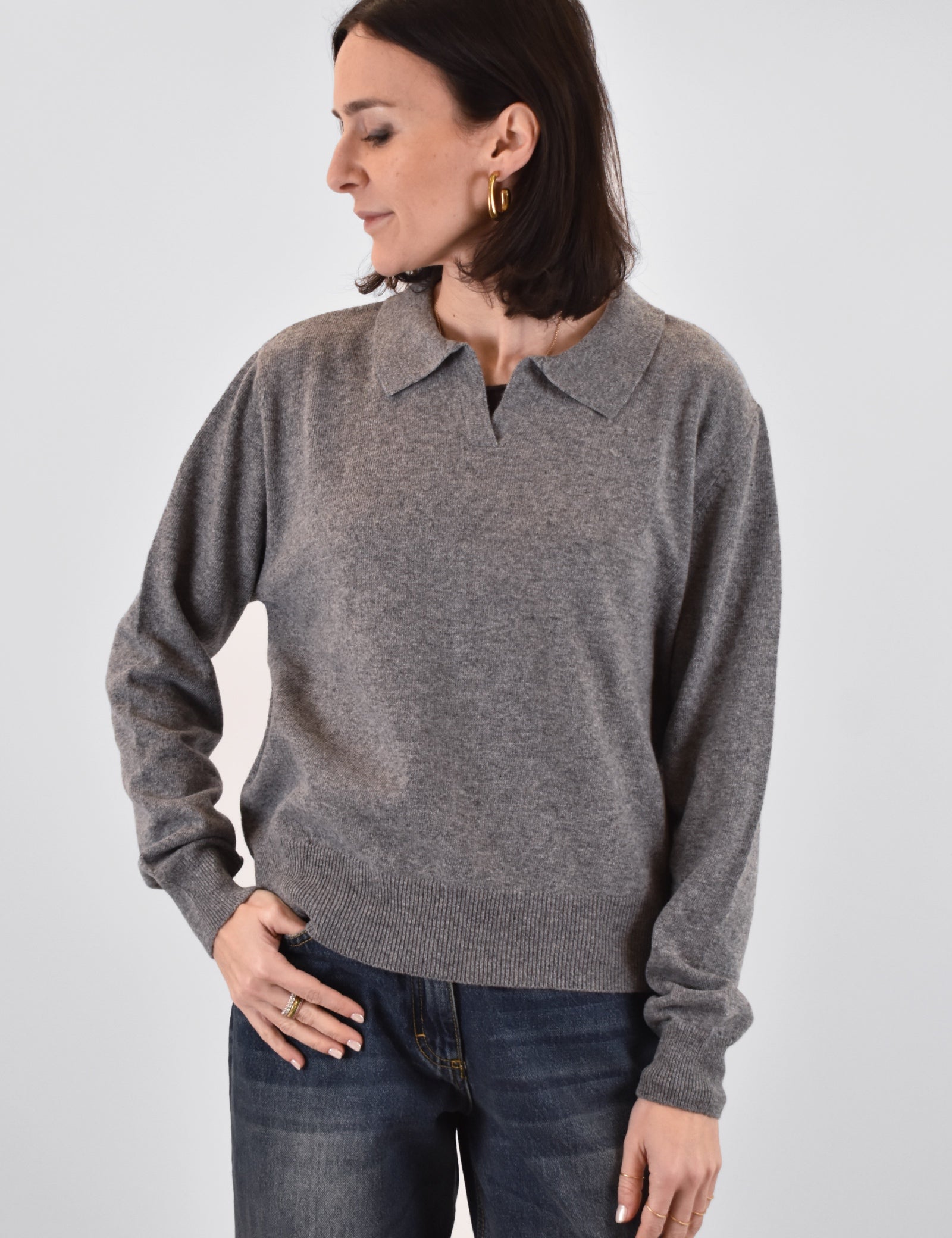 Maglia polo 80% lana