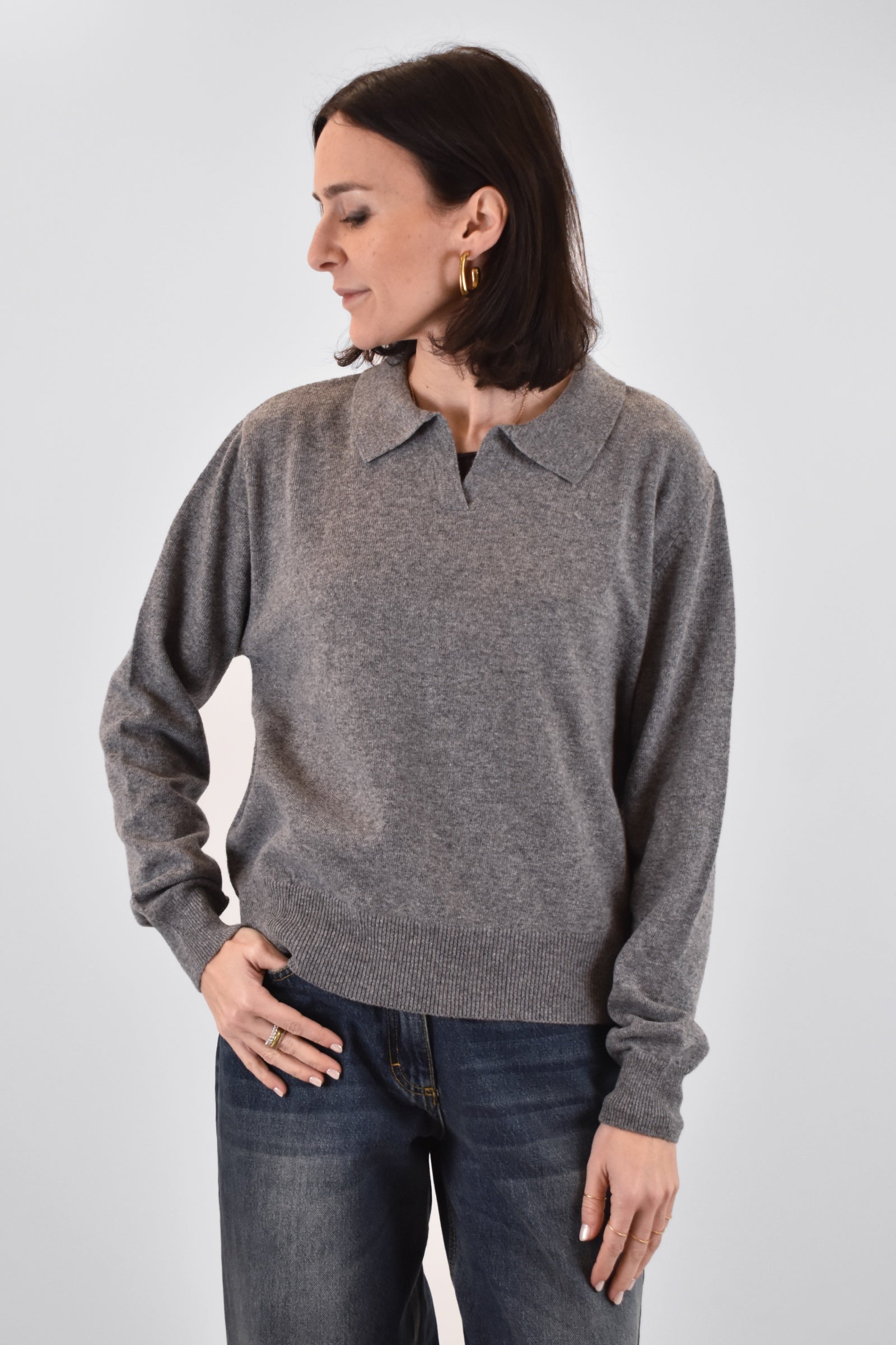 Maglia polo 80% lana