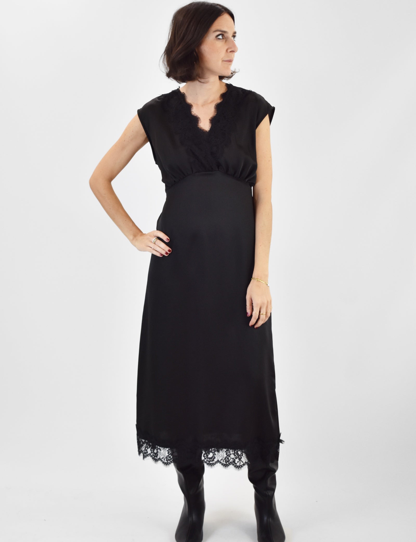 Abito raso pizzo lingerie