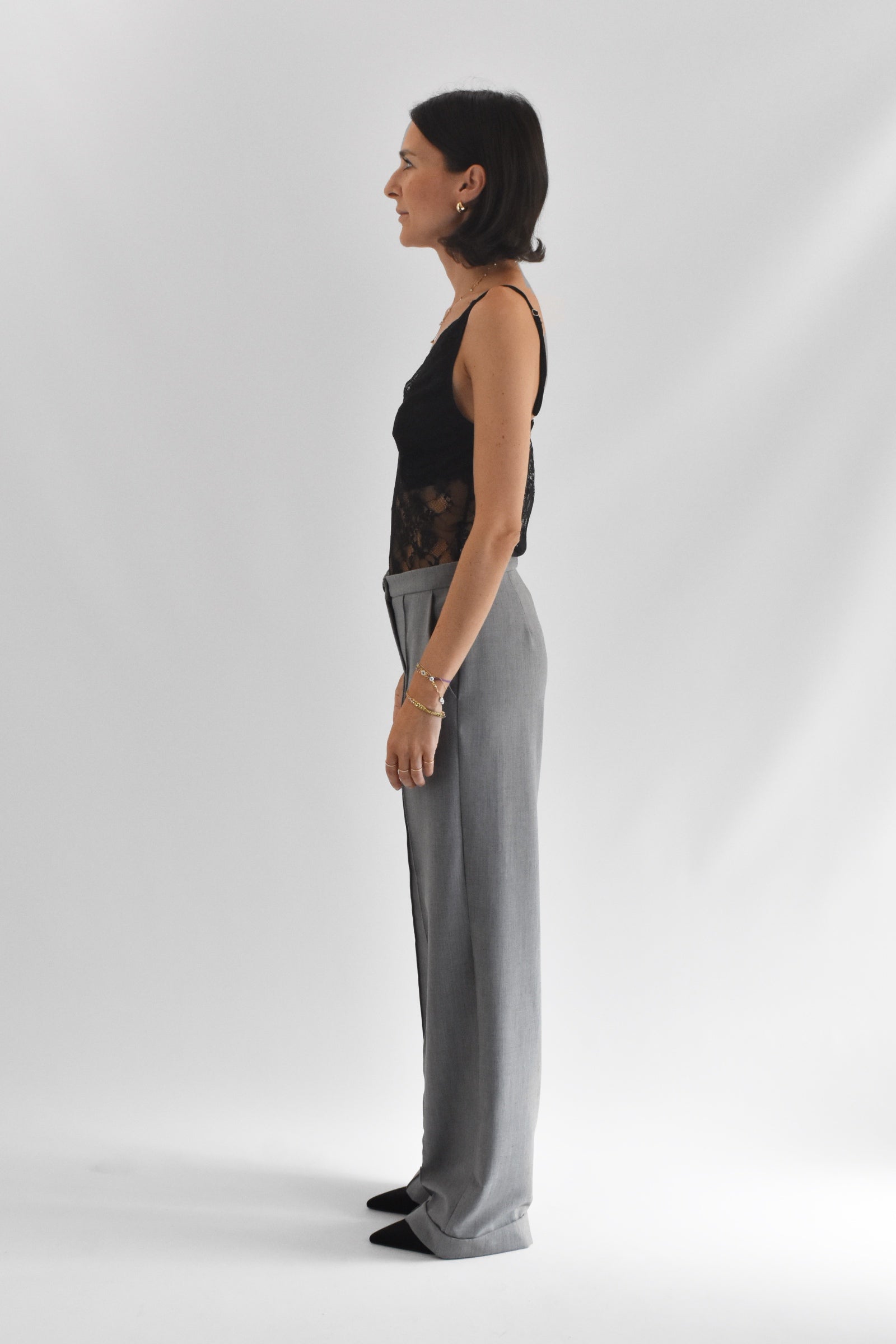 Pantalone ampio risvolto