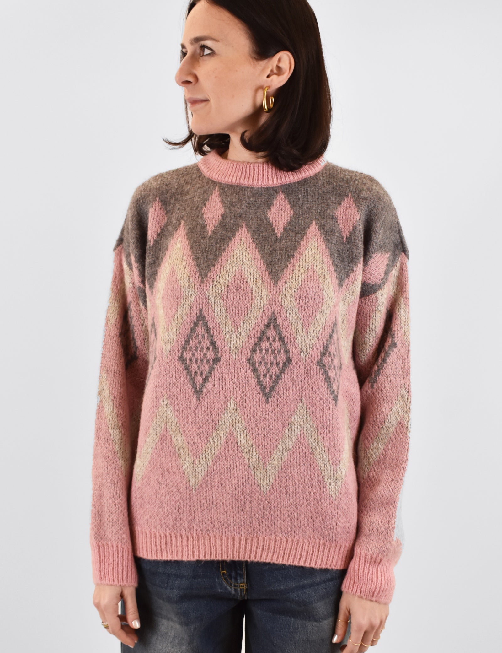 Maglia rombi jaquard