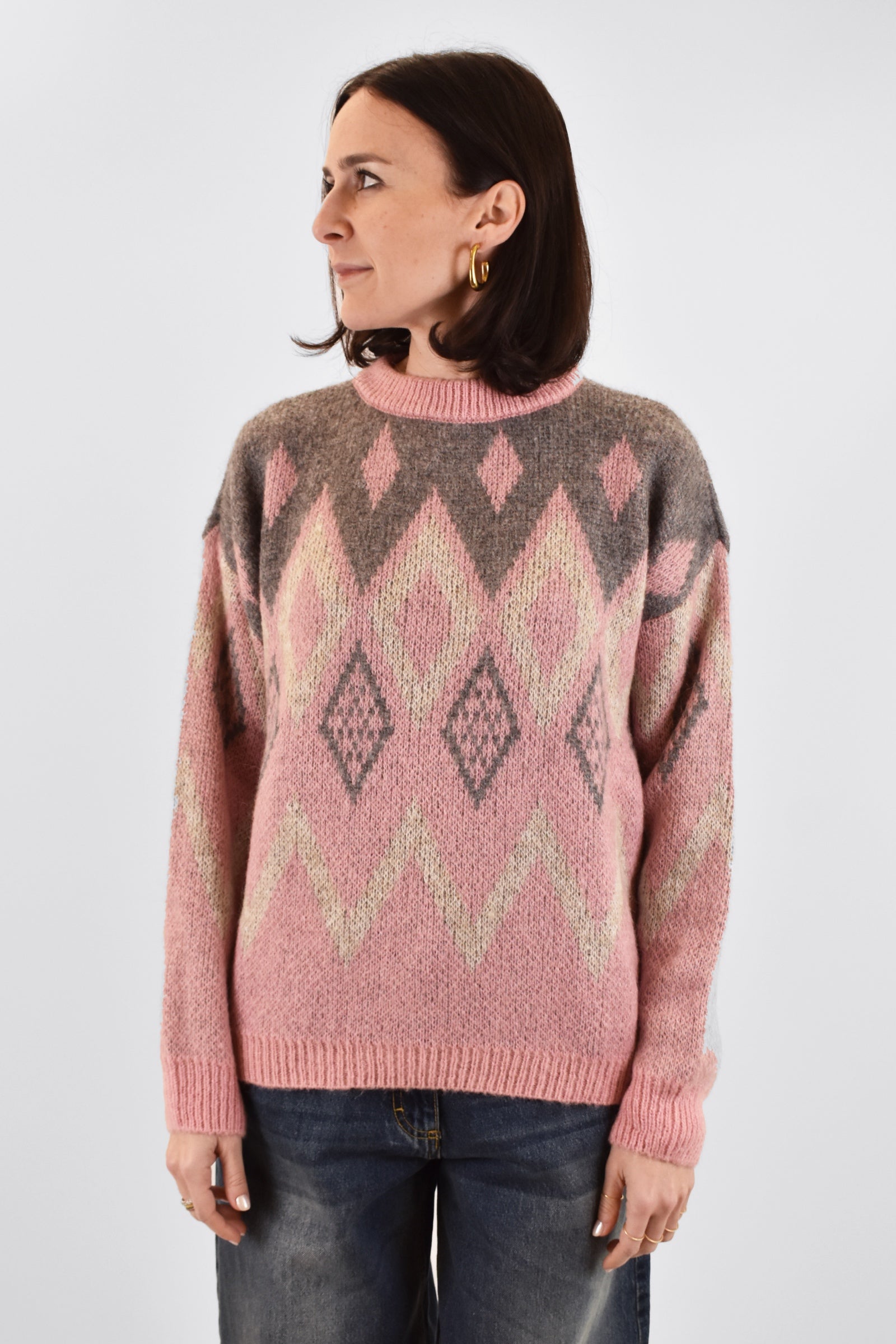 Maglia rombi jaquard