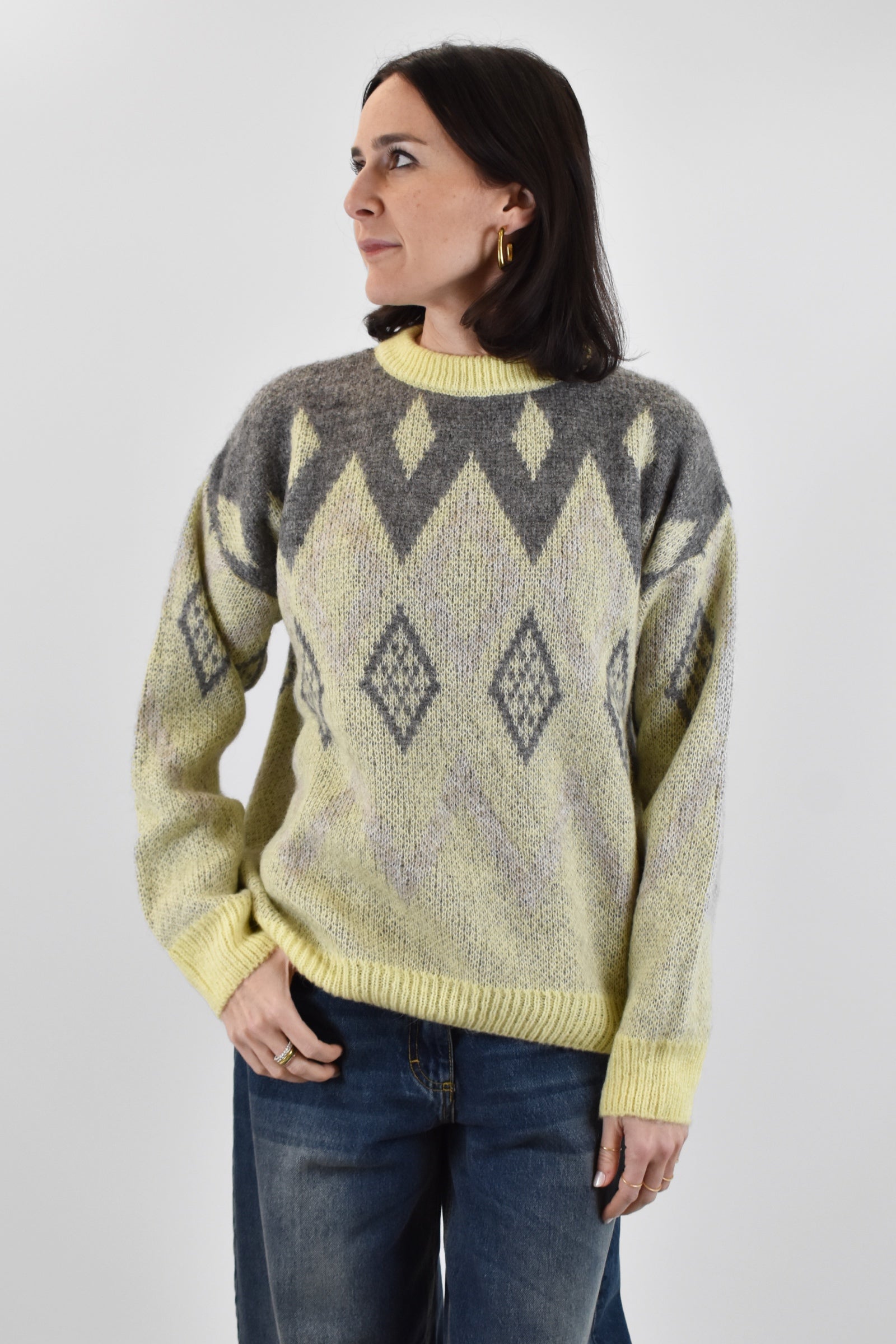 Maglia rombi jaquard