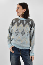 Maglia a rombi in tessuto misto mohair 