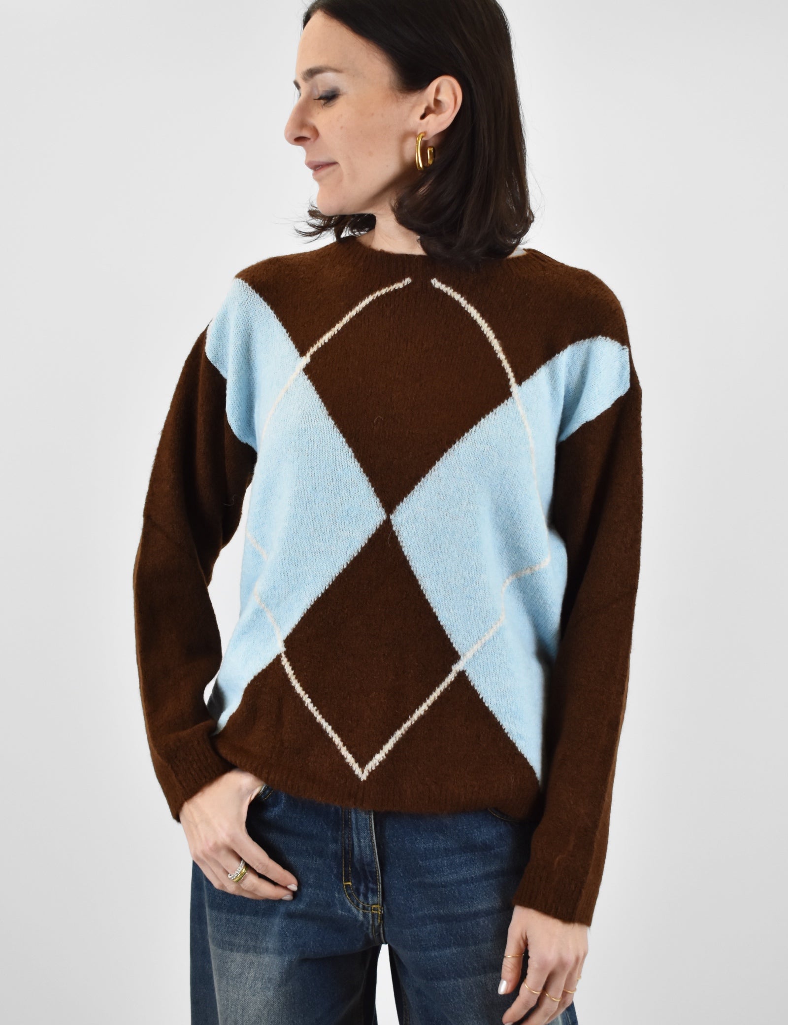 Maglia girocollo rombi