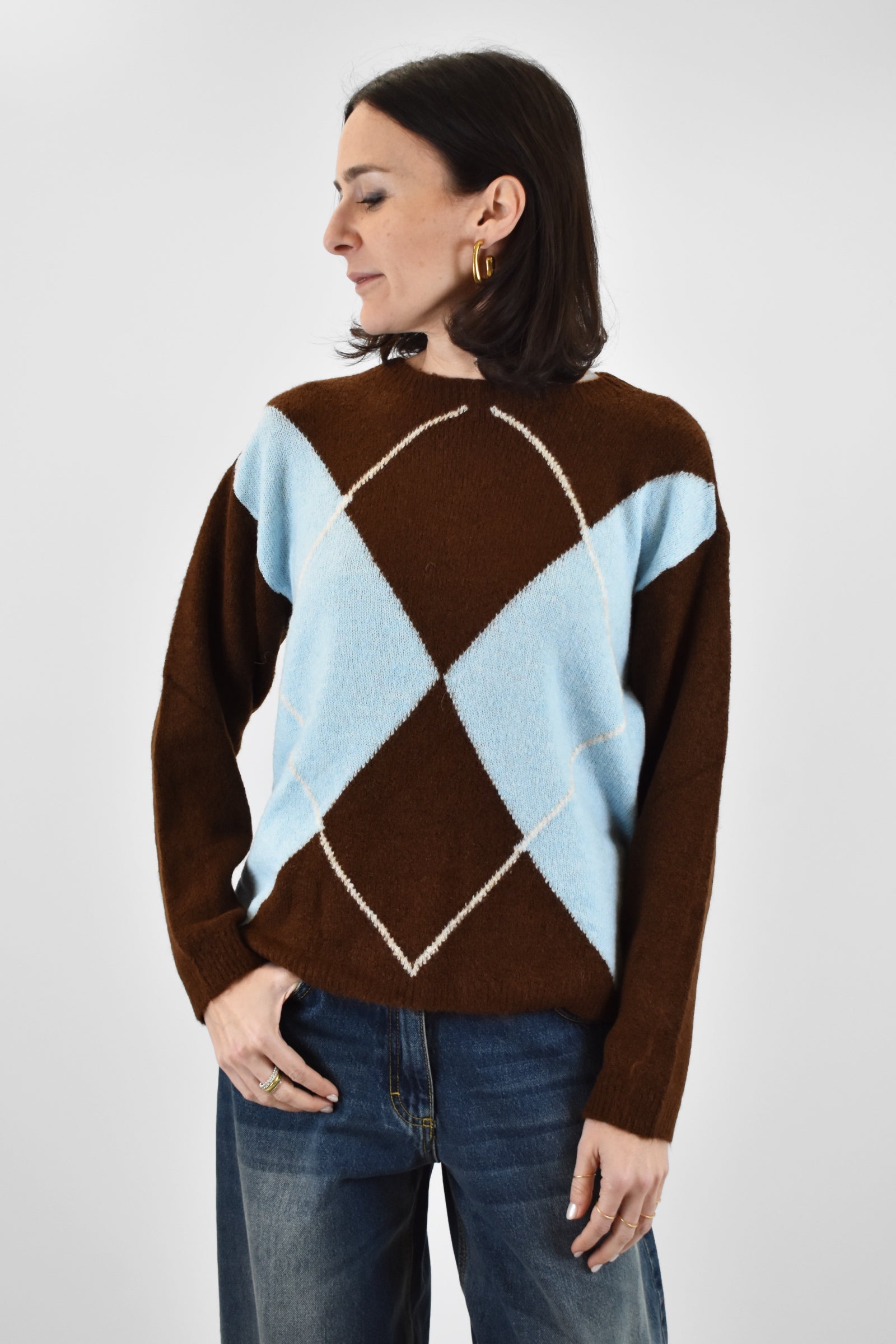 Maglia girocollo rombi