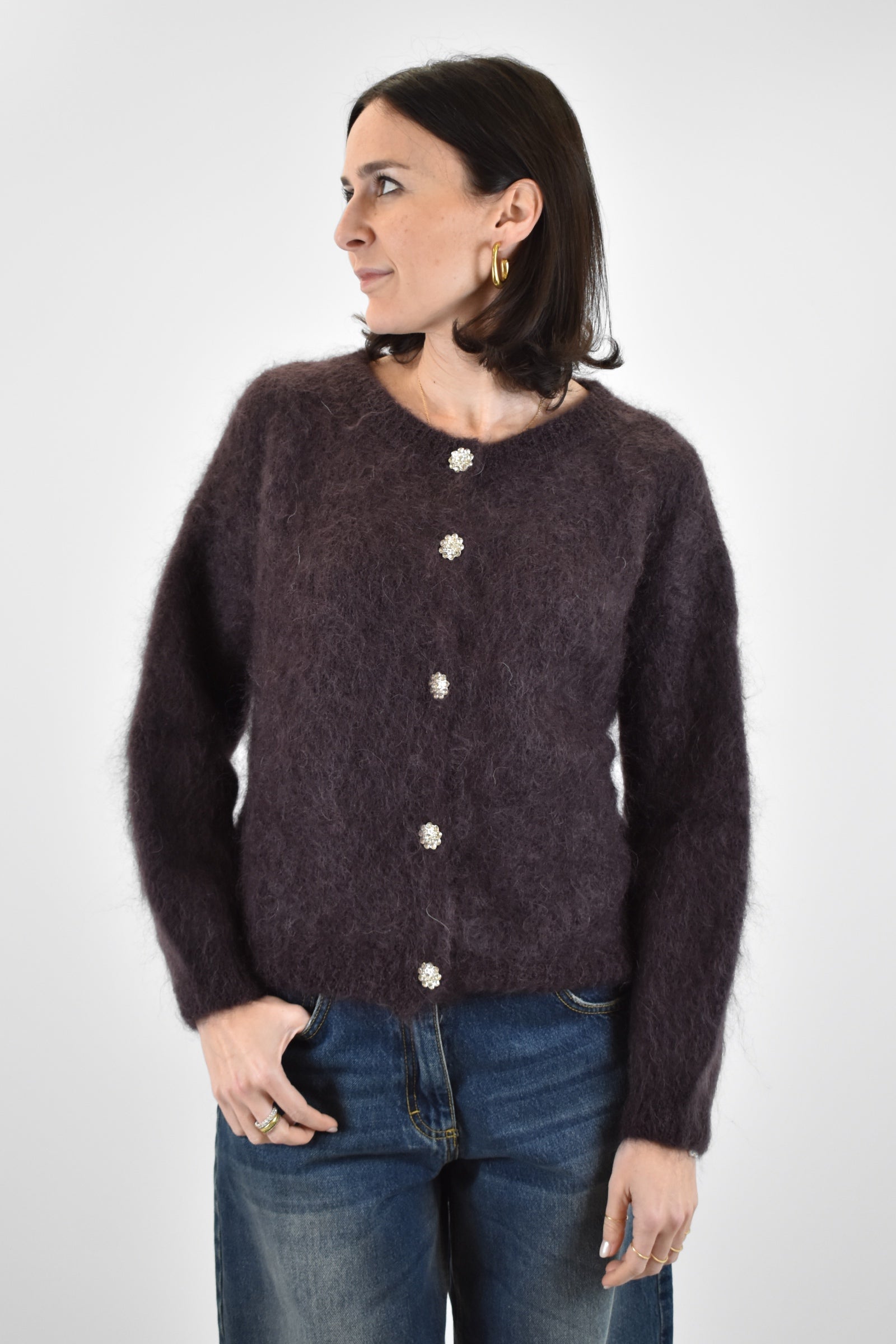 Cardigan gioiello mohair