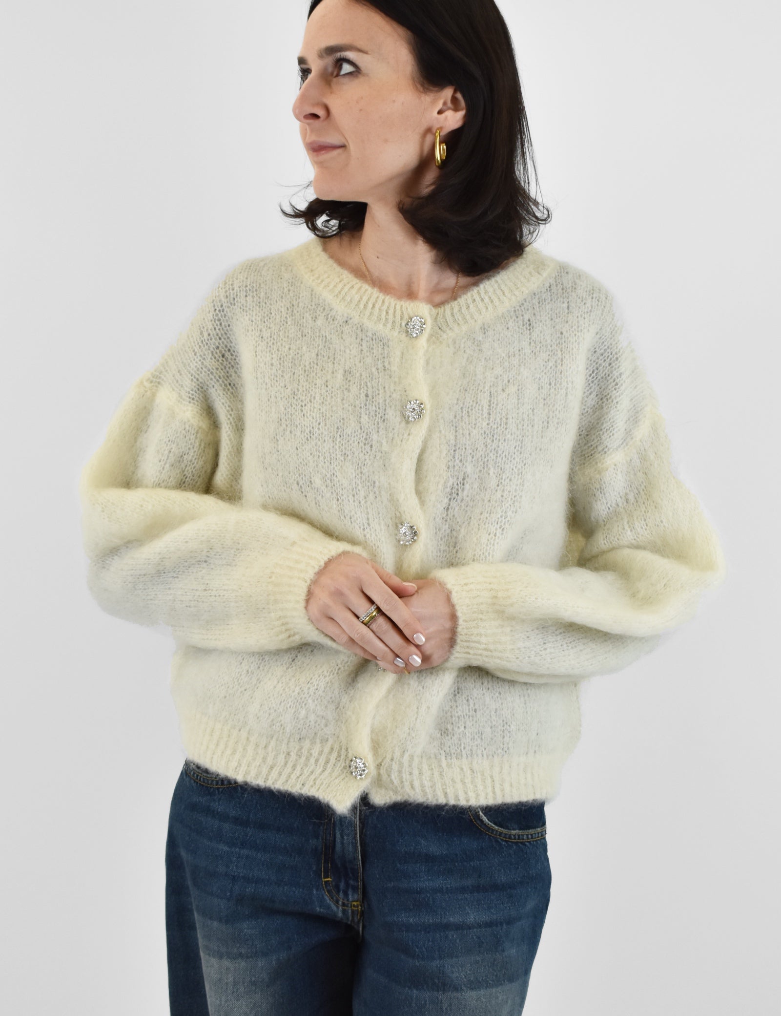 Cardigan gioiello mohair