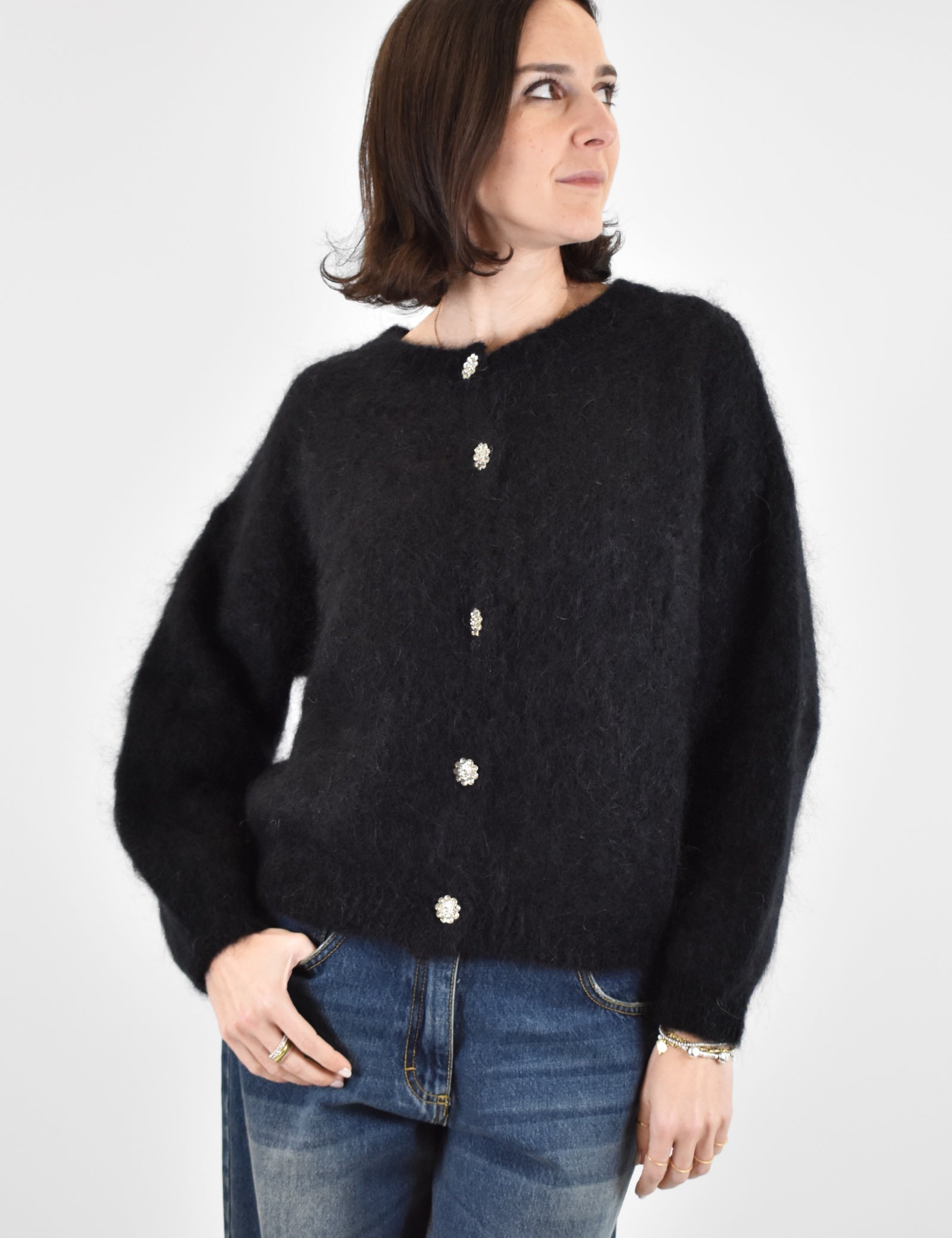 Cardigan gioiello mohair