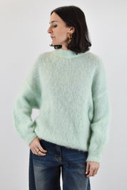 Maglia kid mohair girocollo