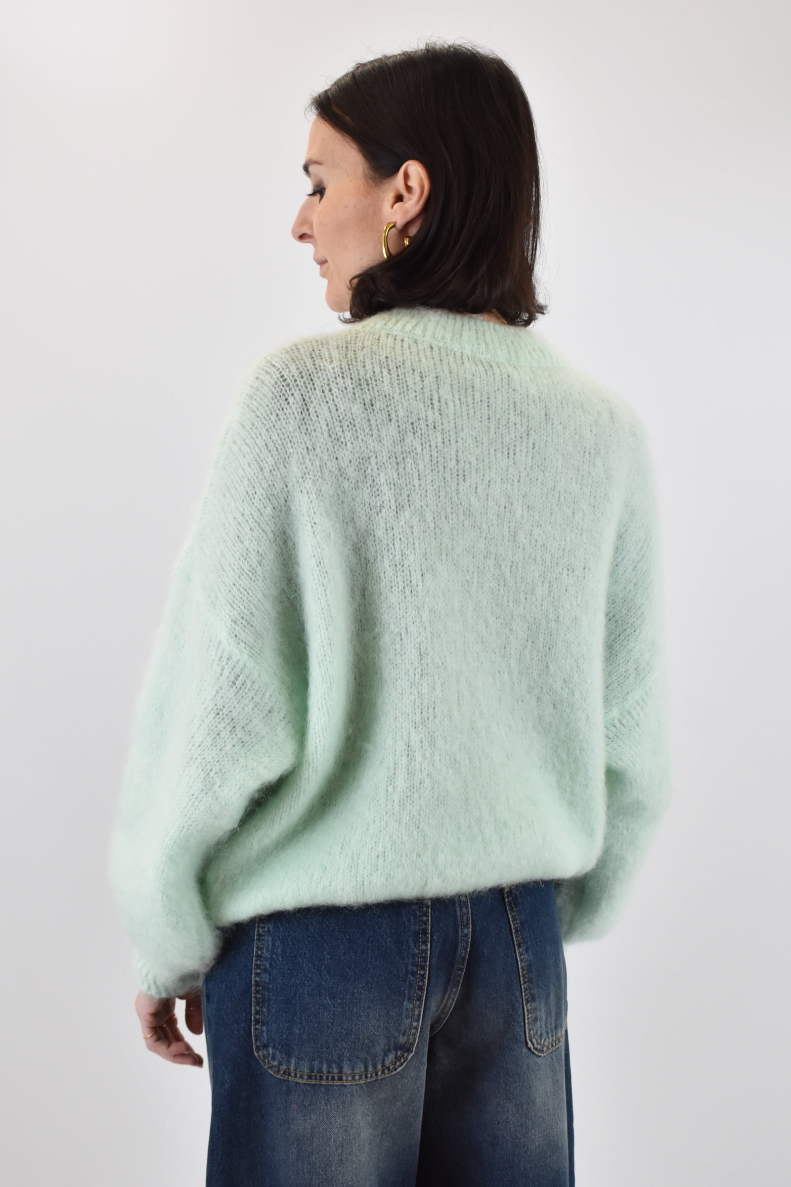 Maglia kid mohair girocollo