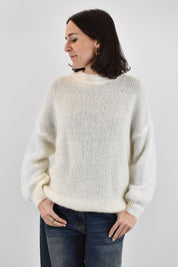 Maglia kid mohair girocollo