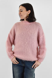 Maglia kid mohair girocollo