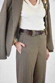 Pantalone quadri con cintura