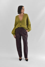 Pantalone ecopelle pinces