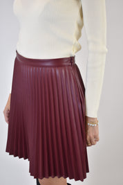 Minigonna ecopelle pieghe