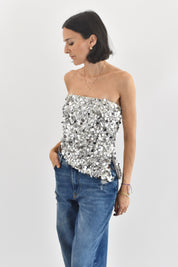 Top fascia paillettes