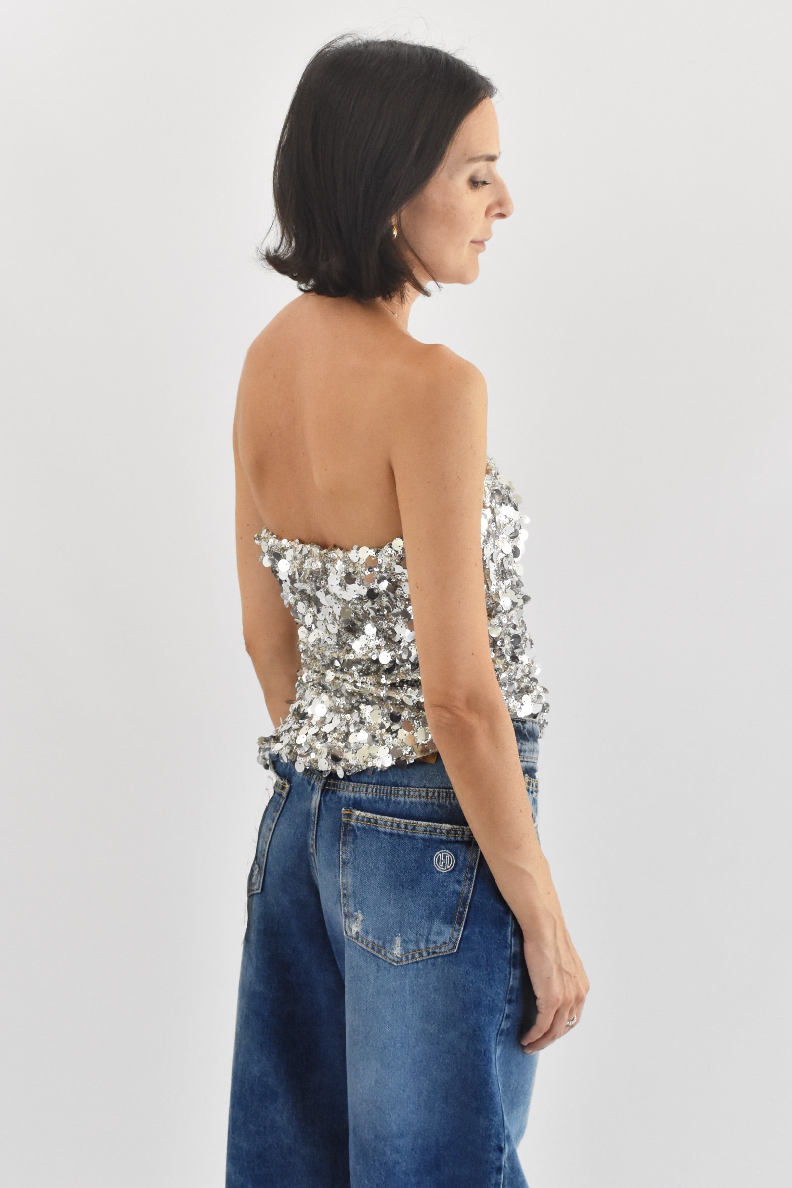 Top fascia paillettes